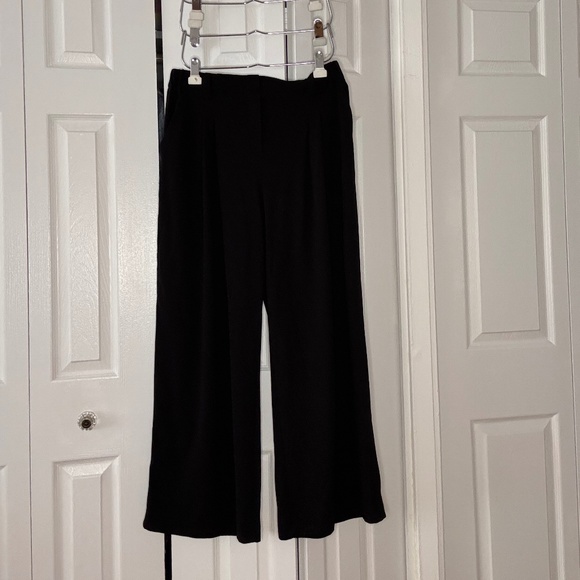 Halara Wide Leg Waffle Work Pants in Black - Picture 3 of 5